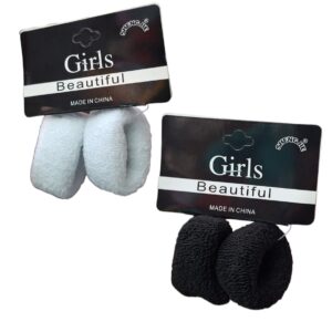 Paquete de donas para cabello Blanco y Negro- 12 pares