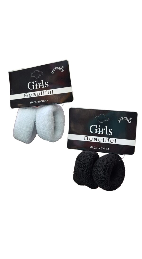 Paquete de donas para cabello Blanco y Negro- 12 pares