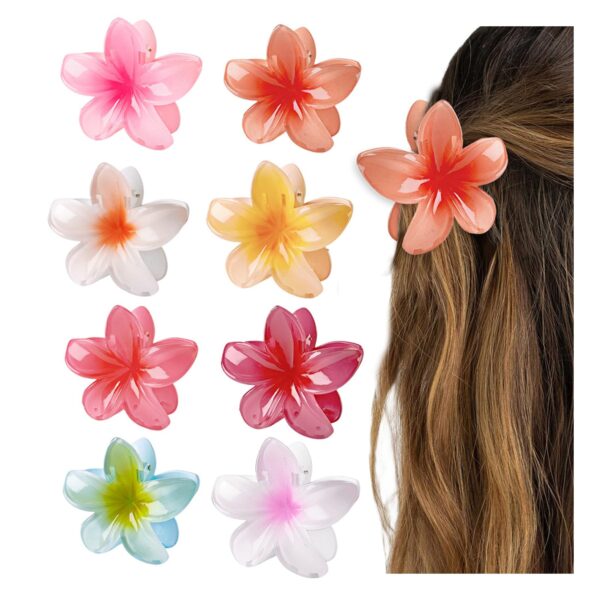 Pinzas para cabello de flor colores surtidos - 12pcs