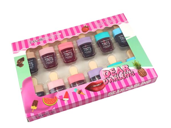 Tintas para labios en forma de paleta - 12pcs