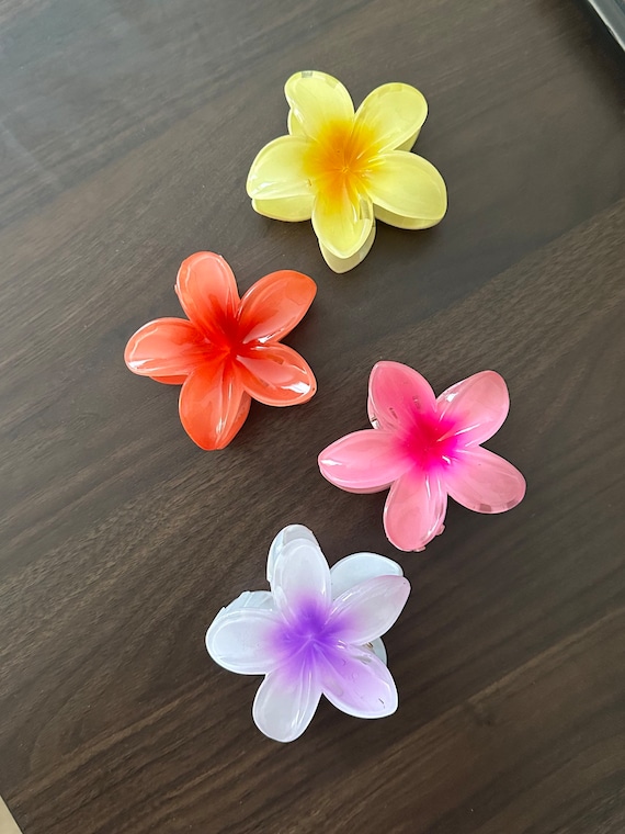 Pinzas para cabello de flor colores surtidos - 12pcs