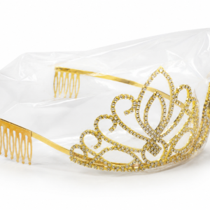 paquete de 12 tiaras doradas