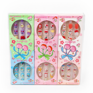 Paquete de 12 set de uñas postizas para niña