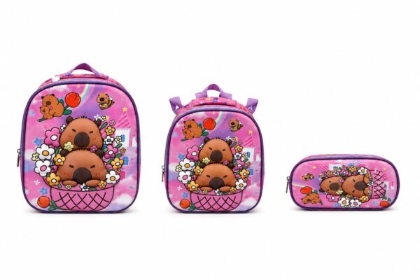 Combo mochila,lapicera y lonchera para niños