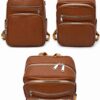 Mochila vinipiel lisa con 3 cierres- 38x26cm