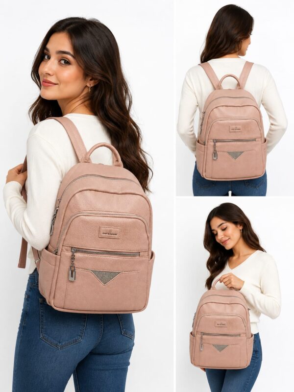 Mochila vinipiel para dama -36x23cm