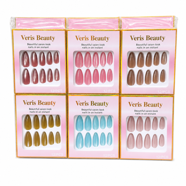 a4ceb815-31c9-4dd2-b121-31012a57b301 Paquete de 12 set de uñas colores lisos