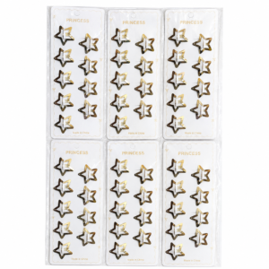 d252bad4-3511-4904-9201-b51a5f78fe36 12 sets de pinzas para cabello con forma de estrella - plata y dorado