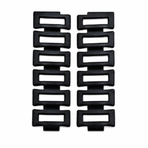 12 Pinzas cuadradas para cabello chicas - negro