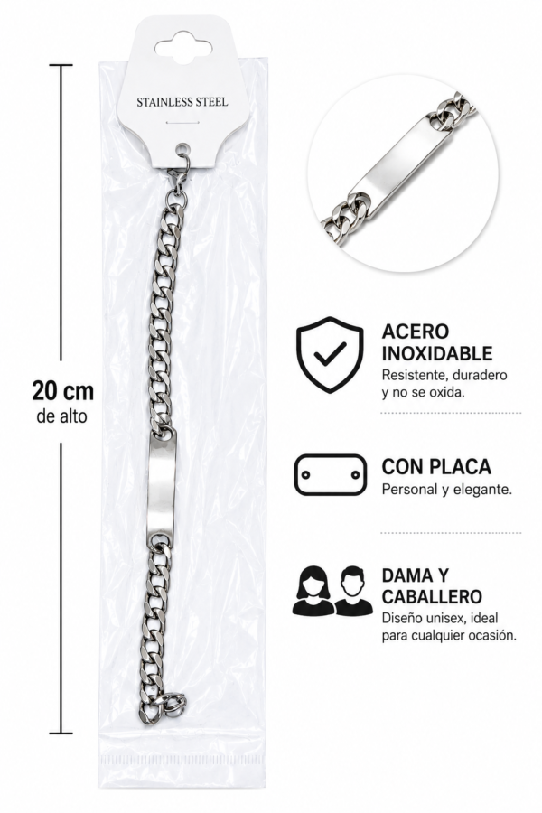 file_000000000a4881fdb464380b4ffd4aef Pulsera De Acero Inoxidable Unisex 20cm